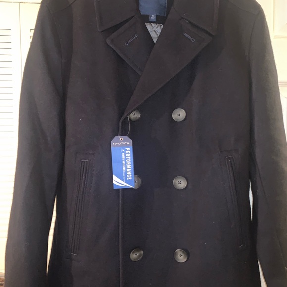 NAUTICA DARK NAVY PEACOAT. Care Dry Clean
Material:Other Fiber, Polyester, Wool. - Picture 3 of 8